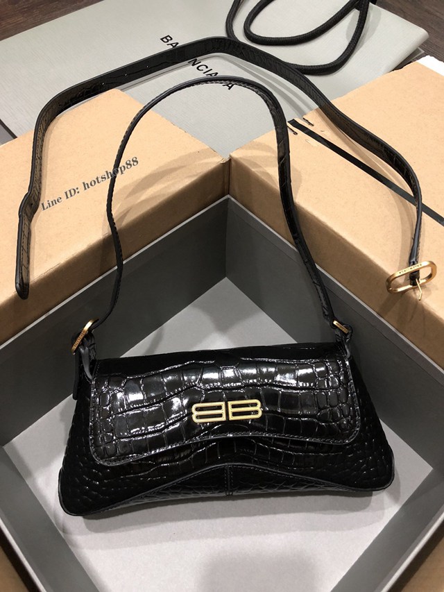 Balenciaga專櫃爆款單肩斜挎女包 巴黎世家小號新款bag翻蓋腋下包 fyj1714